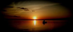 Sunset fishing on Lake Miltona in Miltona, Minnesota