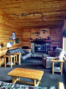 Larger cabin living room